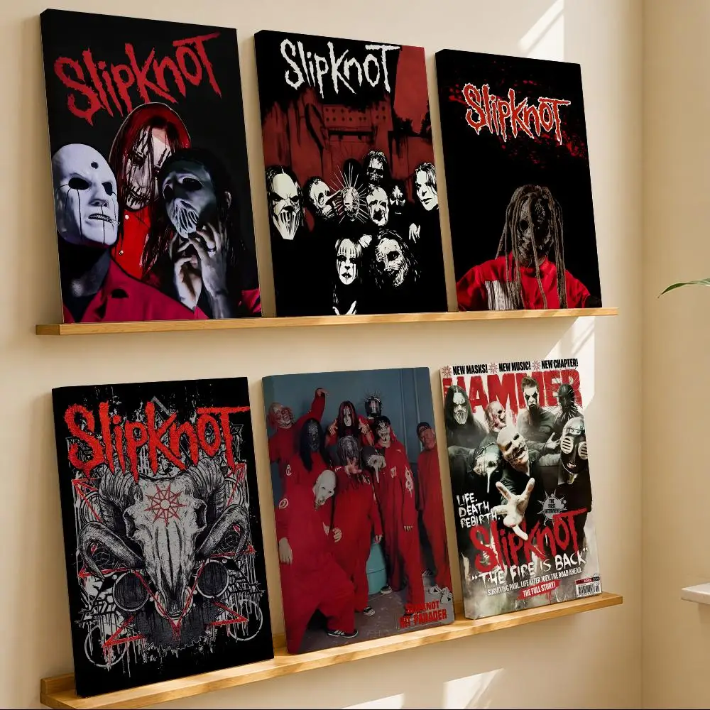 Live Rock - Rockband S-S-Slipknot, Metallrahmen-Wandbild, Leinwandkunst, Poster mit