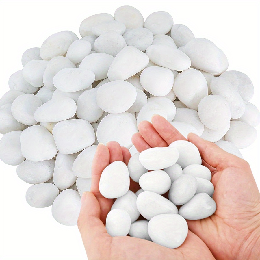 Marine Fish Tank - 200/400g weiße hochglanzpolierte natürliche Kieselsteine 2-3cm