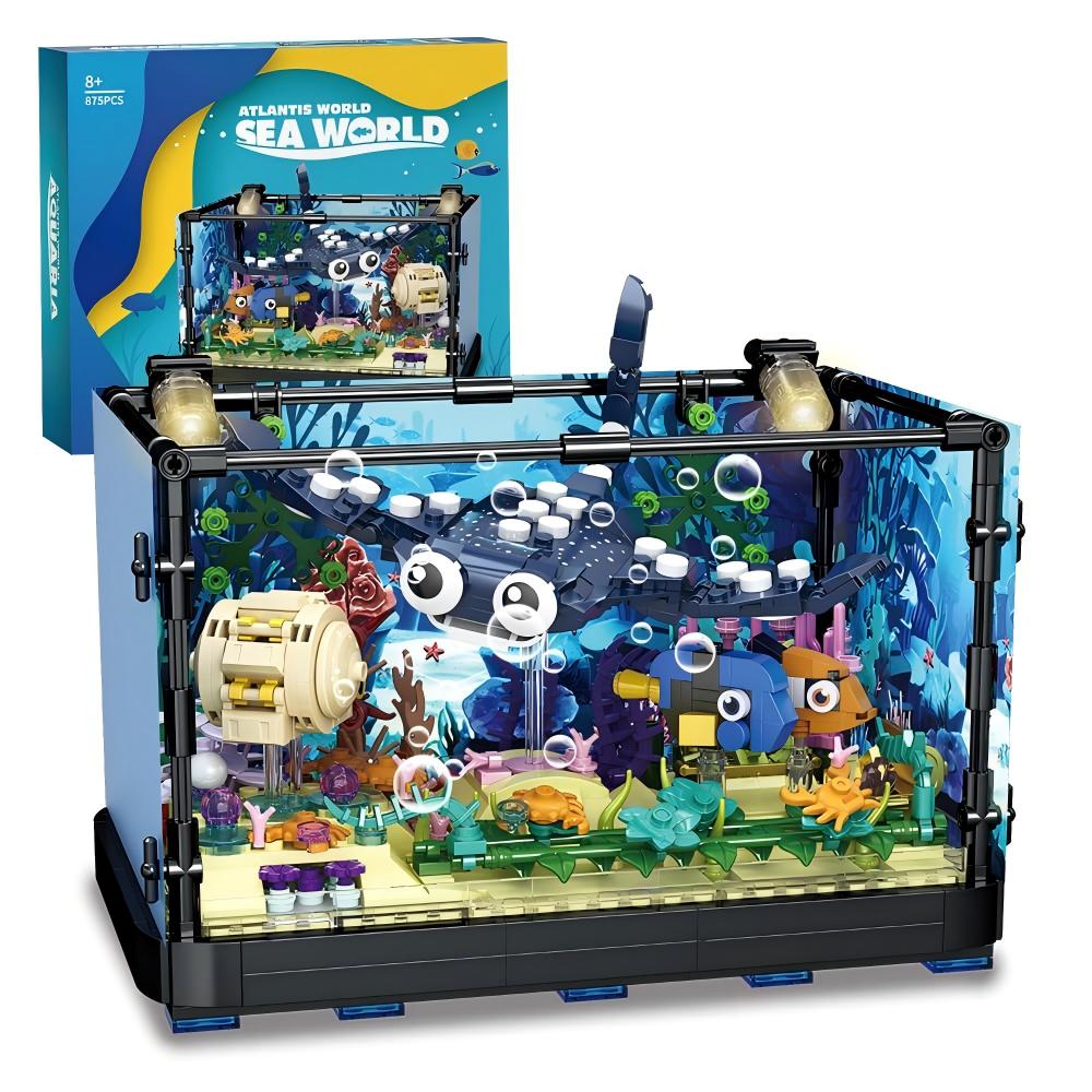 Marine Aquarium Cube - Fischbecken-Bausatz - Meerwasseraquarium-Spielzeug, Weihnachts-, Geburtstags- und