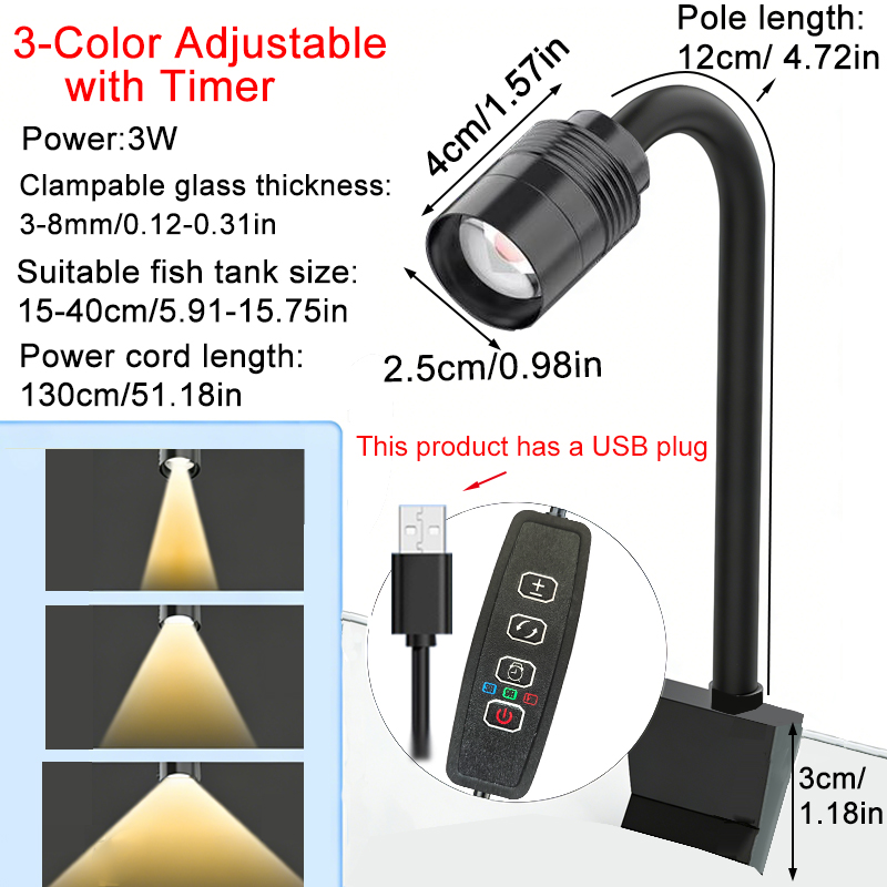 USB 3W Südamerikanischer Aquar – Aquarium Marine Lights Bewertung und Preis